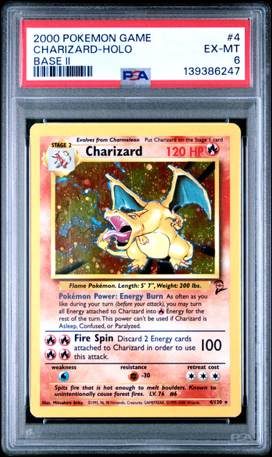 CHARIZARD Base Set 2 Holo PSA 6