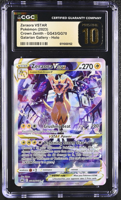 ZERAORA VSTAR Crown Zenith Holo CGC 10