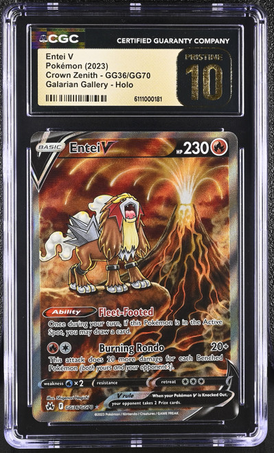 ENTEI V Crown Zenith Holo CGC 10