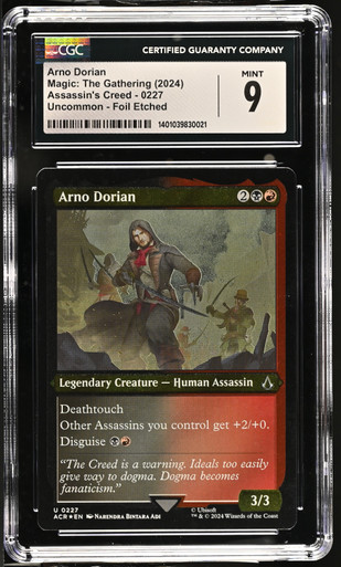 arno dorian mtg card Universes Beyond: Assassin's Creed Foil Etched CGC 9 Selector(.legalities Arno Dorian 0047 Foil Assassin’s