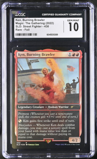 KEN, BURNING BRAWLER SLD: x Street Fighter Foil CGC 10 - Nostalgium