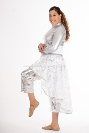 EVE White Elegant Overlay lace skirt