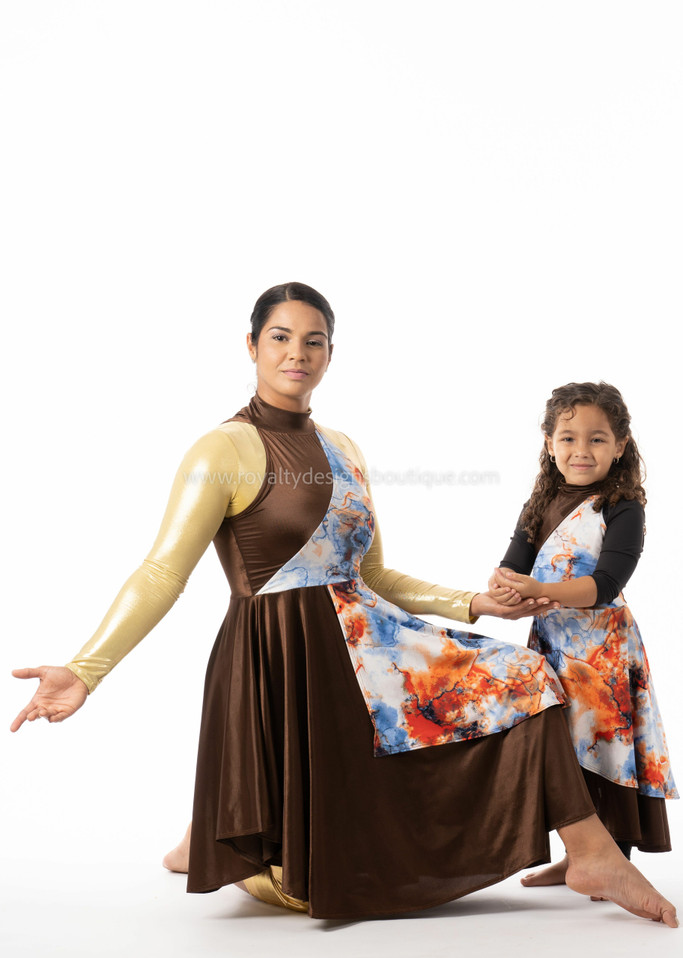 RAQUEL Brown/Tie-Dye Praise Dance Lycra Ephod