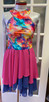 Asymmetrical halter top Praise Dance PINK AND BLUE tunic dress REVIVAL