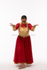 * Elegant Red and gold  Esther Praise Dance Garment - ESTHER Collection - 