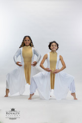 SHEKINAH White and Gold lycra Tunic