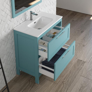 Dax lakeside single vanity 24 inches deep blue w/ onix basin