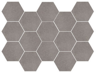 Mosaic Silver Natural Hex 10" x 14"