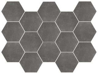 Mosaic Graphite Semi-Polished Hex 10" x 14"