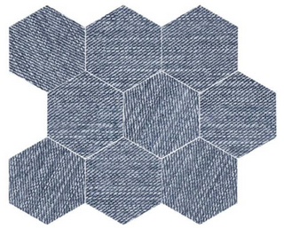 Mosaic Carpi Denim Hex 11.5" x 14"