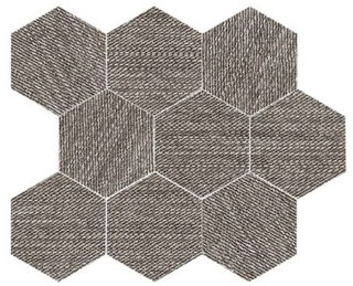 Mosaic Carpi Charcoal Hex 11.5" x 14"