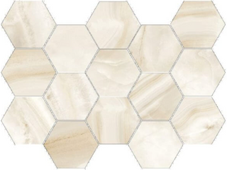 Mosaic Athena Miel Natural Hexagon 10" x 14"