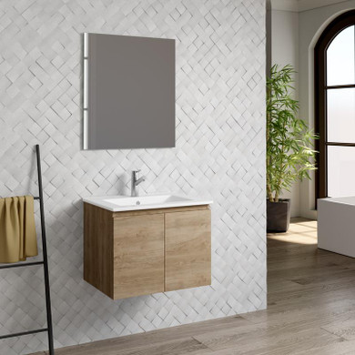 Dax malibu vanity cabinet 24 in oak w/ onix basin