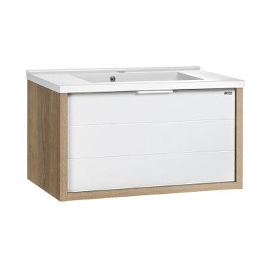 Valenzuela tino vanity cabinet 32 inches 2 drawers oak - white - rondo basin