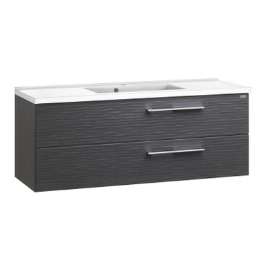 Valenzuela dune single vanity cabinet 48 inches 2 drawers grey - porcelain basin