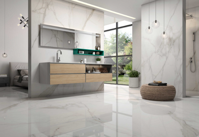 Tholos Polished White 48X48 Marble Look Matte 15.75 Sqft x Box