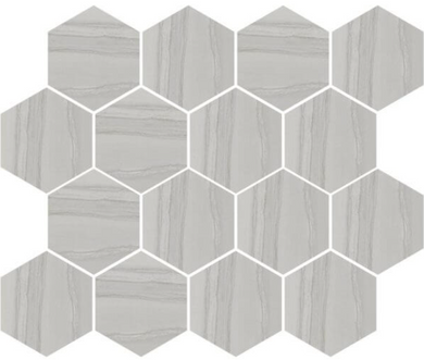 Mosaic Silver Grey Hexagon 12" x 14"