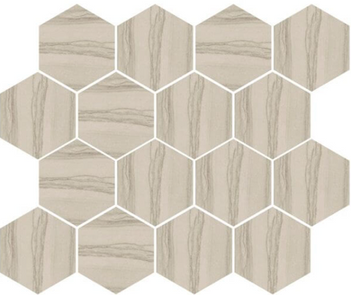 Mosaic Silver Taupe Hexagon 12" x 14"