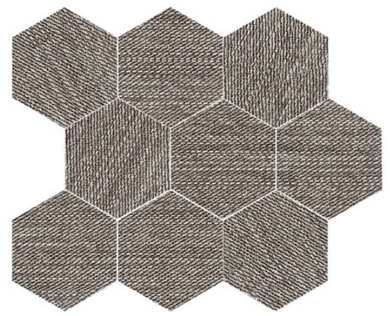 Mosaic Carpi Charcoal Hex 11.5" x 14"