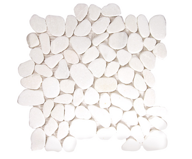 Pebble Stone Super White Sliced 12" x 12"