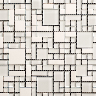 French Pattern of Glossy Glass & White Marble  Pattern Collection