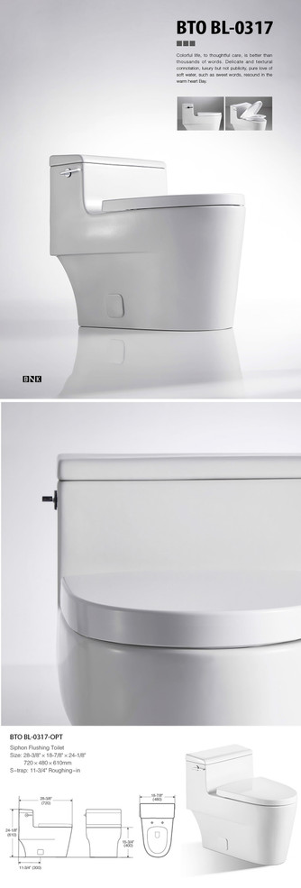 Siphon Flushing Toilet BTO BL-0317-OPT