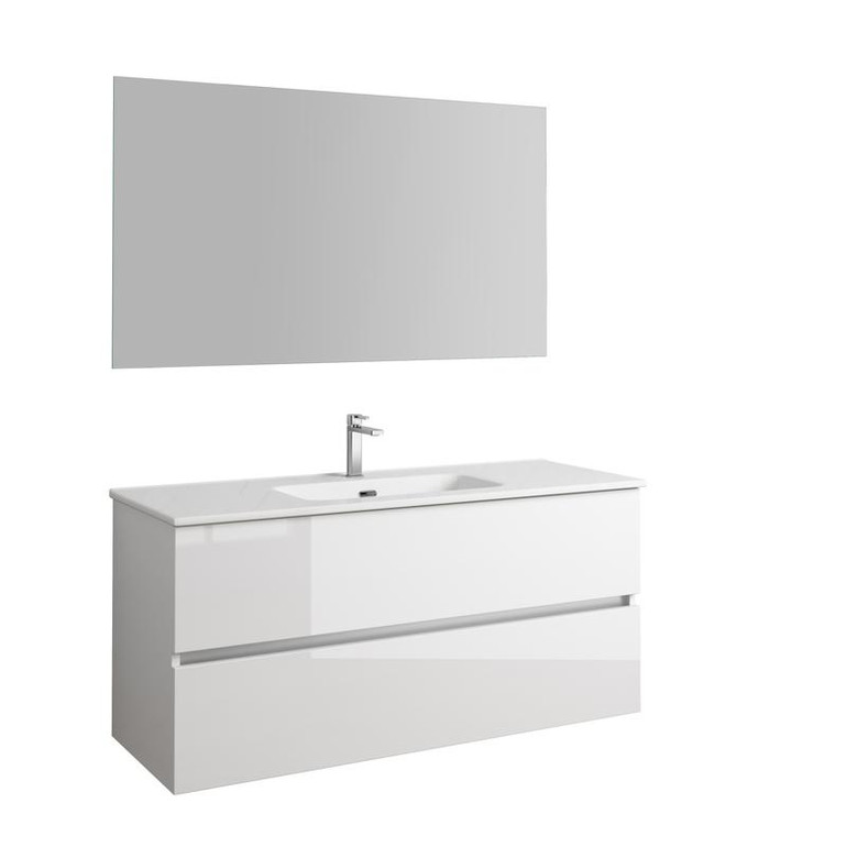 Dax ibiza single vanity cabinet 48 inches white w/onix basin