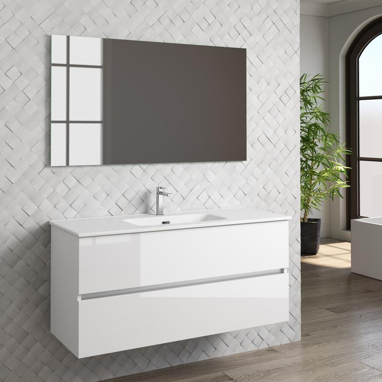 Dax ibiza single vanity cabinet 48 inches white w/onix basin
