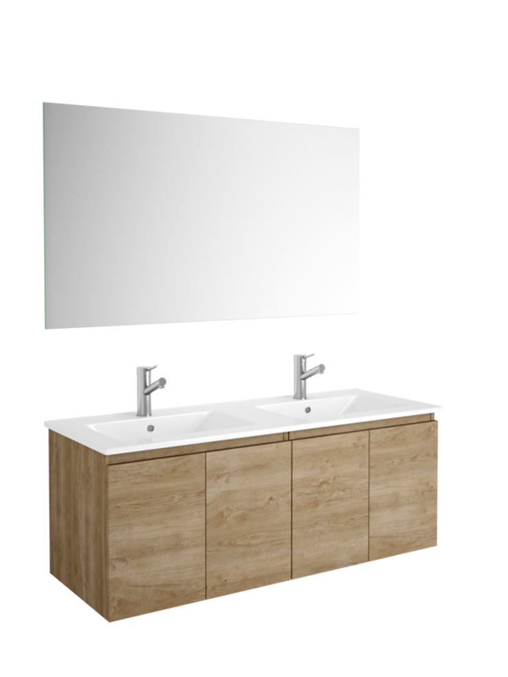 Dax malibu double vanity cabinet 48 in pine w/ onix basin