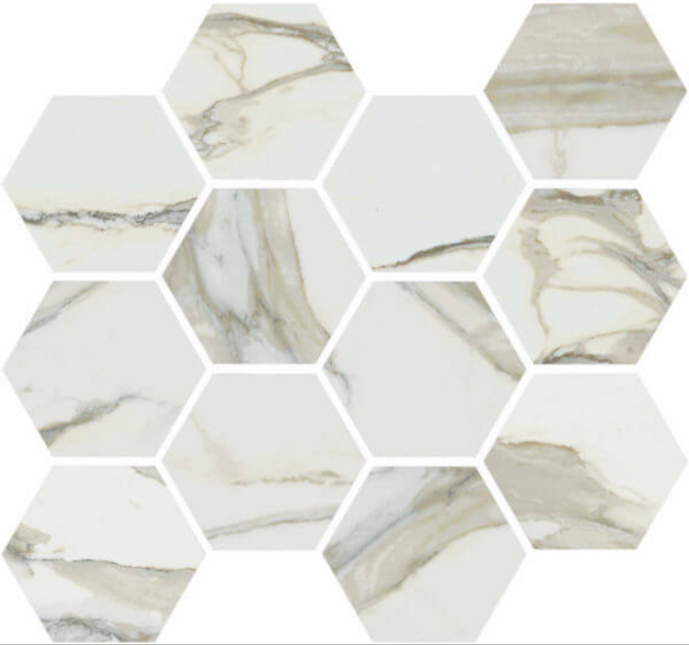 Mosaic Stratus Oro Polished Hexagon 12" x 14"