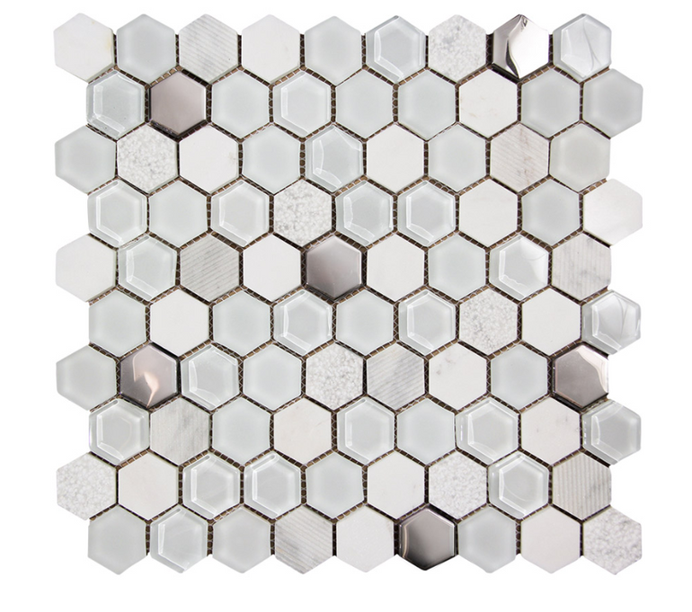 Hexagone White 12" X 12"