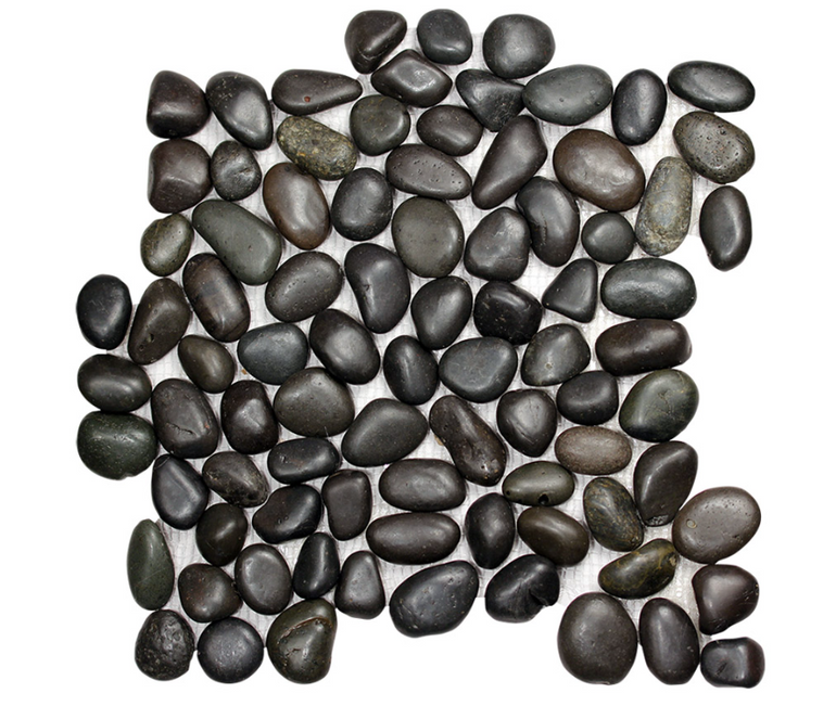 Pebble Stone Black Round 12" x 12"