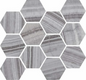 Mosaic Onyx Silver Polished Hexagon 12" x 14"