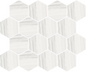 Mosaic Silver White Hexagon 12" x 14"
