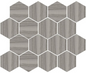 Mosaic Silver Dark Hexagon 12" x 14"