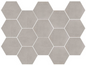 Mosaic White Semi-Polished Hex 10" x 14"