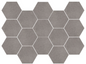 Mosaic  Silver Semi-Polished Hex 10" x 14"