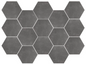 Mosaic Graphite Natural Hex 10" x 14"