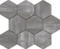 Mosaic Fossil Grey Hexagon 11.5" x 14"