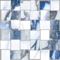 Mosaic Crash Blue Polished Basketweave 12" x 12"