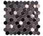 Hexagone Black Quartz 12" x 12"