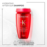 Nourishing after-sun shampoo restores smoothness and nourishes hair.