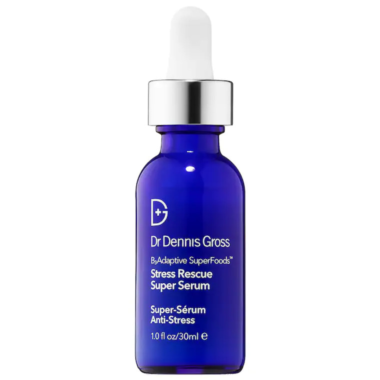 A supercharged anti-stress serum powered by niacinamide (B3), superfoods, and adaptogens to combat the five signs of stress-induced aging.