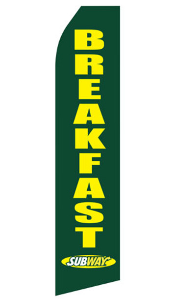 Subway Breakfast Logo Econo Stock Flag Green