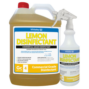 Lemon Disinfectant Commercial Grade 5L Ea Whiteley Lemon Disinfectant Commercial Grade 5L Ea Whiteley