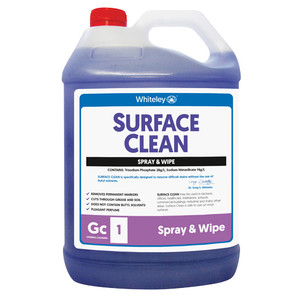 Surface Clean Spray & Wipe 5L Ea Whiteley Surface Clean Spray & Wipe 5L Ea Whiteley