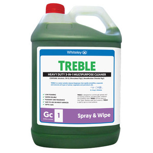 Treble Heavy Duty 3-In-1 Multipurpose Cleaner Spray & Wipe 5L Ea Whiteley