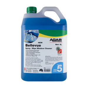 BELLEVUE SPRAY & WIPE WINDOW CLEANER 5L EA GECA AGAR BELLEVUE SPRAY & WIPE WINDOW CLEANER 5L EA GECA AGAR