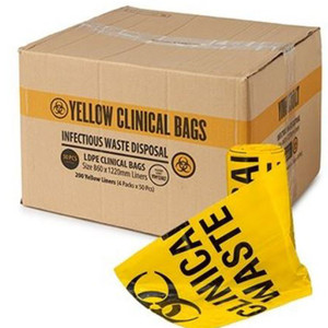Bin Liner Yellow Clinical Waste 130lit