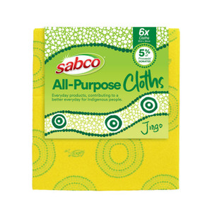 JINGO ALL PURPOSE CLOTH 6PK SABCO JINGO ALL PURPOSE CLOTH 6PK SABCO